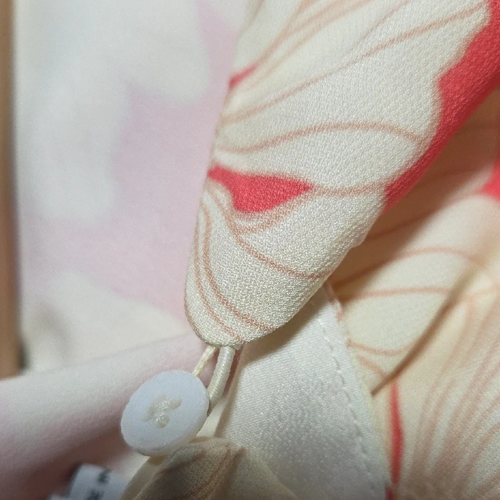 Reiss Pink and Cream Floral Midi Dress - Picture 12 of 12